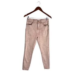 Frame Ali High Rise Cigarette Jeans Blush Asudel Acid Wash Ankle Size 29